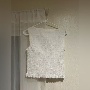 Fitted White Textured Tank